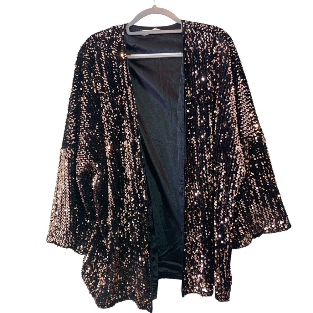 By together M/L oversized beautiful sequin wide sleeve cardigan